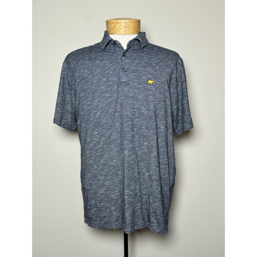 Jack Nicklaus Polo Shirt Men Large Heather Blue Navy Casual Golf Stretch Logo